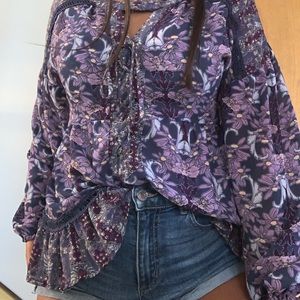 flowy purple blouse